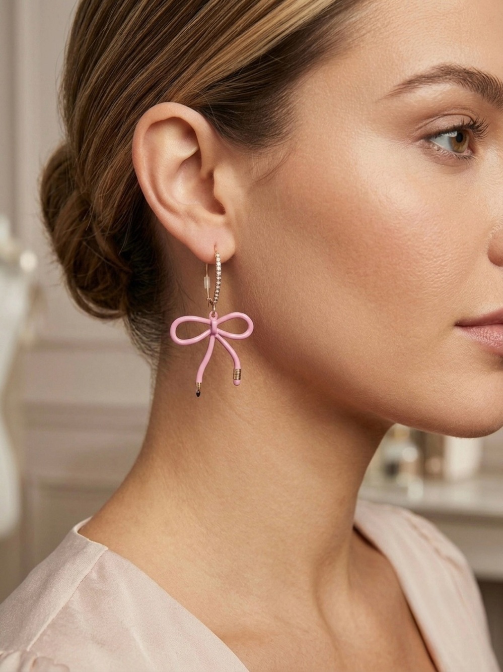 52: Betsey Johnson Bow Drop Earrings